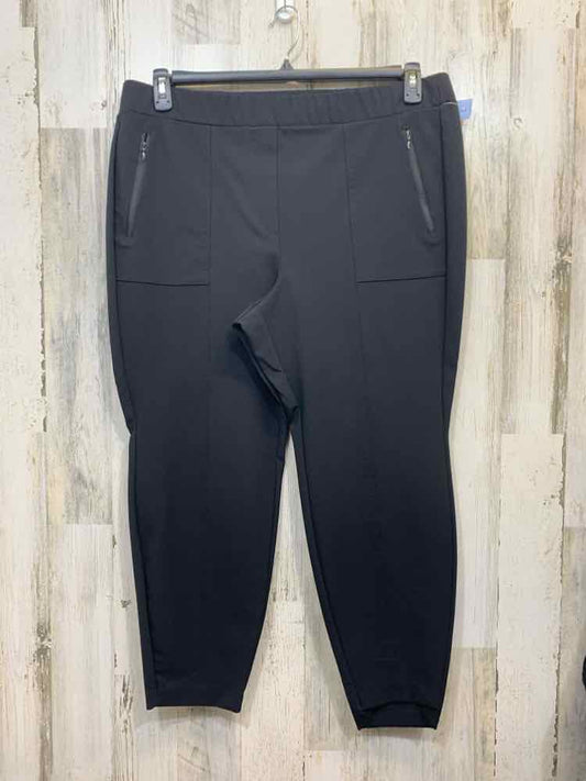 PRE-OWNED Size 20 LANE BRYANT BOTTOMS Black Solid PANTS Pants/BLACK STRAIGHT LEG