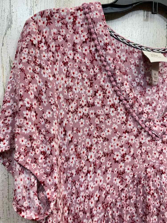 PRE-OWNED KNOX ROSE Dresses and Skirts Size M MAUVE/WHITE Floral A-LINE Dress/FL