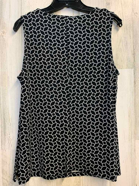PRE-OWNED TALBOTS Tops Size PM BLK/WHT PATTERN SLEEVELESS TOP