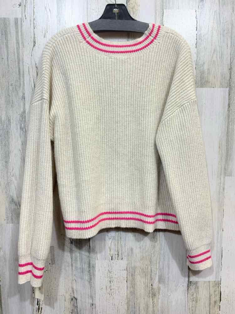 NWT ON 34TH Size XL Tops PNK/BGE RIB KNIT LONG SLEEVES V NECK  SWEATER CARDIGAN
