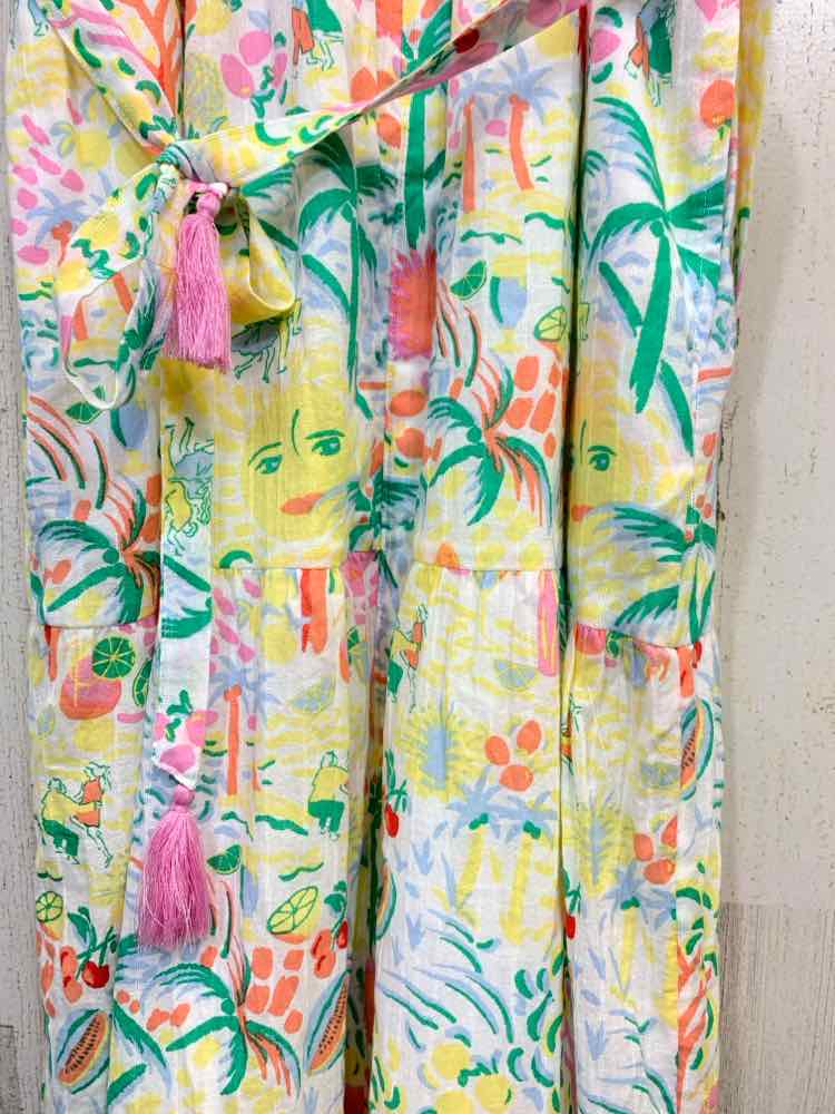 NWT ROLLER RABBIT Dresses and Skirts Size M WHITE/GREEN/YELLOW/RED Floral Dress