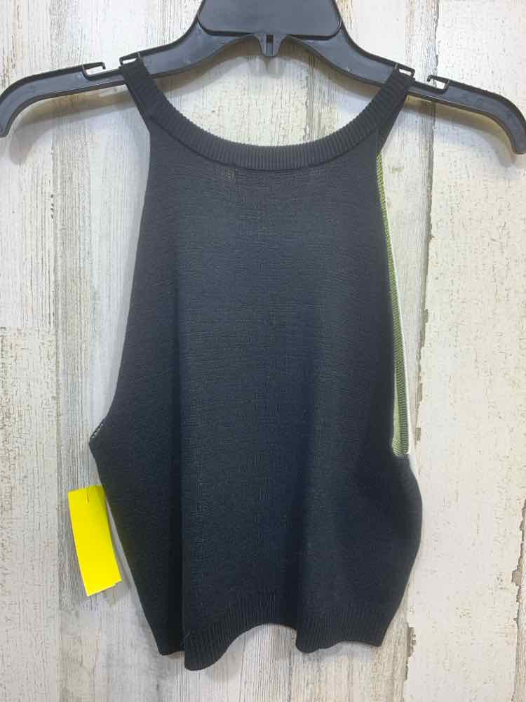 PRE-OWNED WITTY FOX Tops Size M BLACK/WHITE/LIME GREEN YING-YANG Tank Top/HIGH N