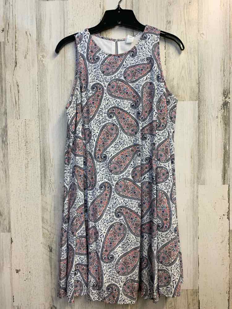PRE-OWNED OLD NAVY Dresses and Skirts Size M WHT/BLU Paisley SLEEVELESS Dress