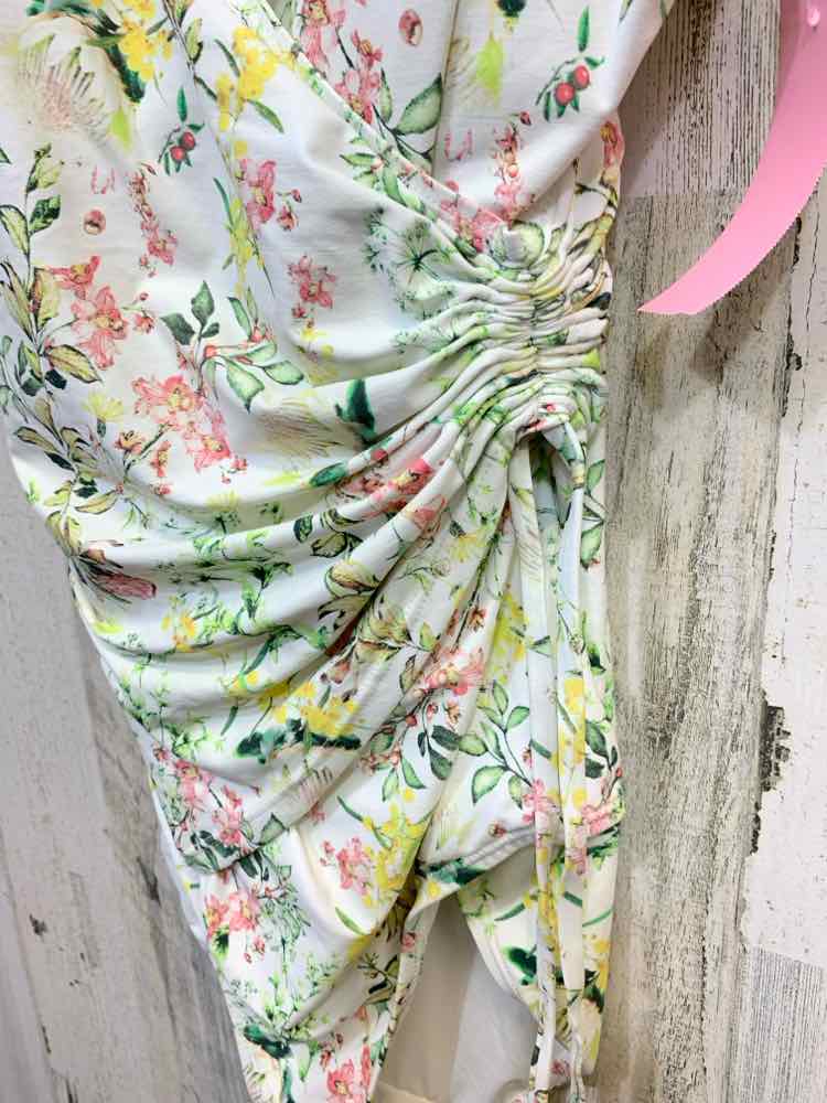 PRE-OWNED NIPTUCK SWIM Swimwear Size 8 WHT/PNK/GRN/BLU Floral WRAP W/TIE