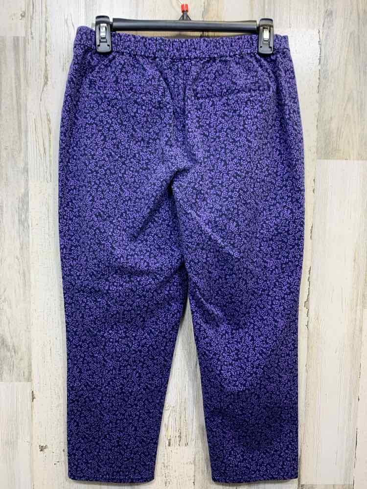 PRE-OWNED Size 10P ISAACMIZRAHILIVE BOTTOMS NAVY/PUR Floral CAPRI CAPRI/NAVY/PRP
