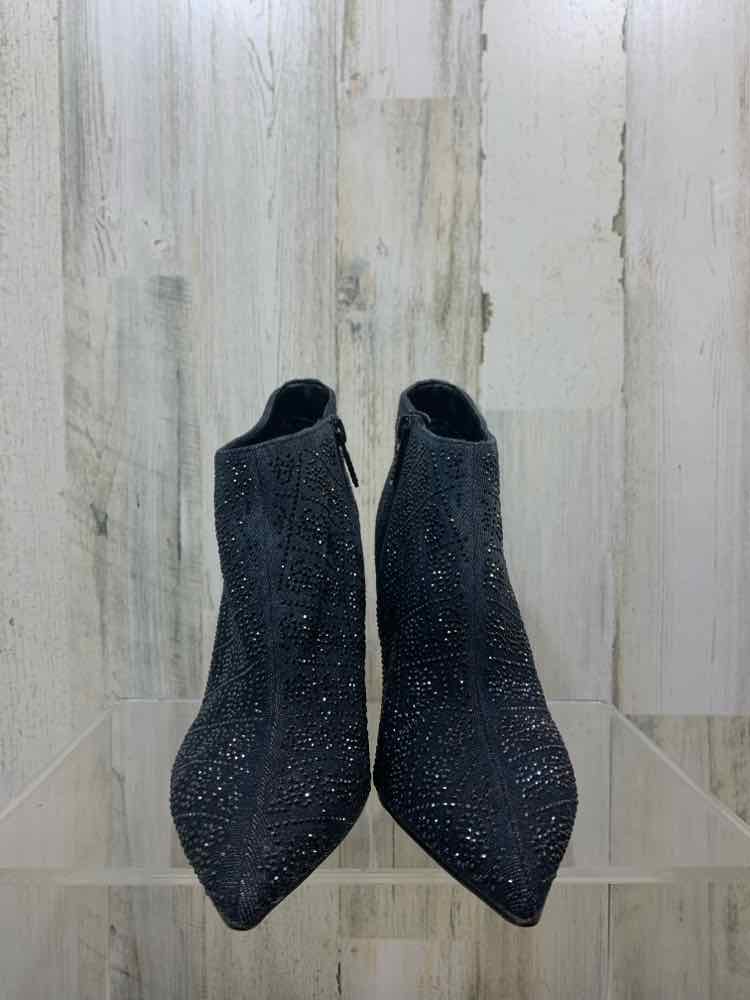 NWT GUESS SHOES Shoe Size 6.5 Denim RHINESTONE ANKLE BOOTIE Shoes/DENIM W/ BLACK