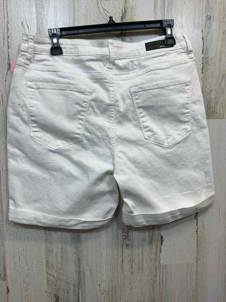 PRE-OWNED Size 10 DKNY BOTTOMS White Solid SHORTS Shorts/WHITE SHORTS