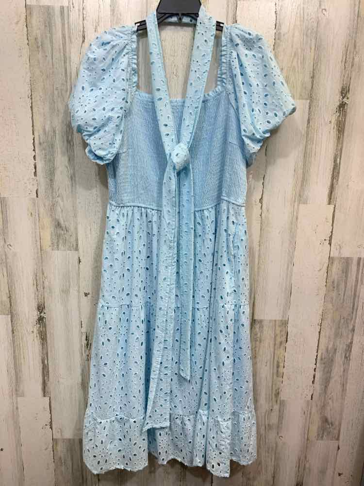 PRE-OWNED PRETTY GARDEN Dresses and Skirts Size XXL BABY BLUE Eyelet MAXI Dress/
