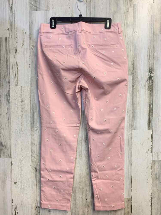 Size 10 OLD NAVY BOTTOMS PINK/WHT/YEL DAISIES CAPRI CAPRI