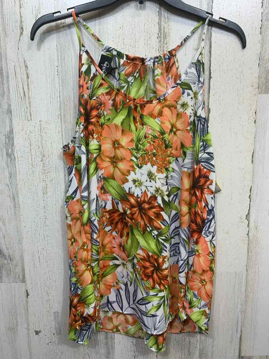 PRE-OWNED BY & BY/LIGHTWEIGHT SLEEVELESS PRINT BOHO TOP