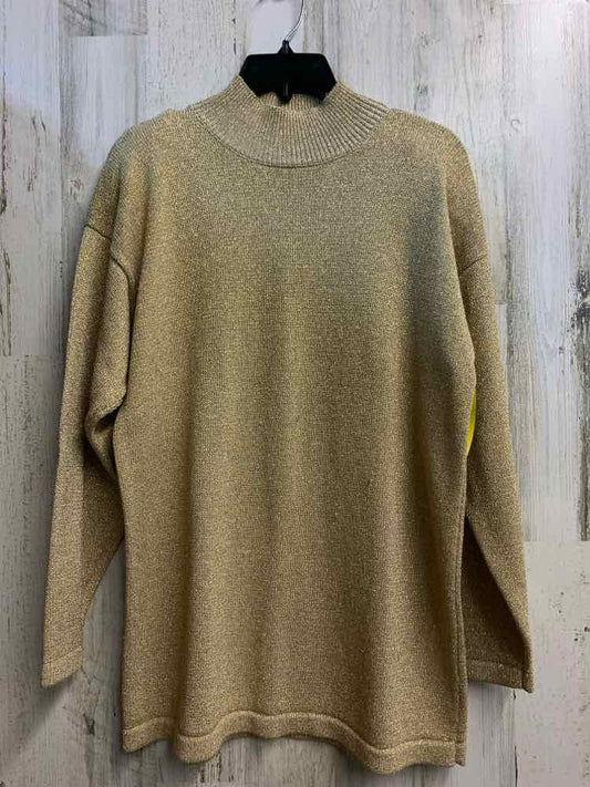 PRE-OWNED ROBERT SCOTT Ltd Tops Size M Gold LONG SLEEVES Sweater/SHOULDER PADS