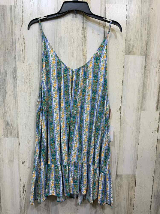 PRE-OWNED JESSICA SIMPSON Dresses and Skirts Size XL BBY BLU/YLLW/WHT/TEAL Dress