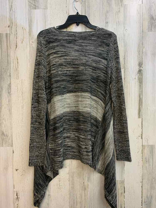 NEW DIRECTIONS Tops Size L GRAY/BLK SPACE DYE SWEATER Sweater