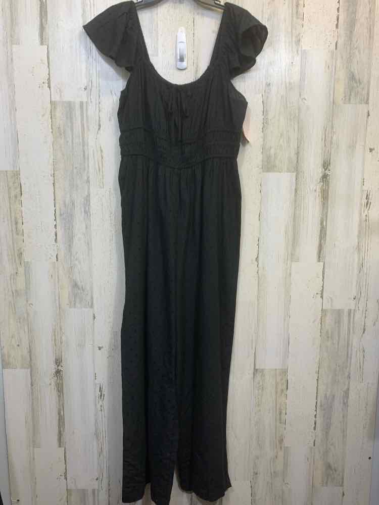 NWT Size 1X AND NOW THIS PLUS SIZES Black SWISS DOT SLEEVELESS/RUFFLE STR JUMPER