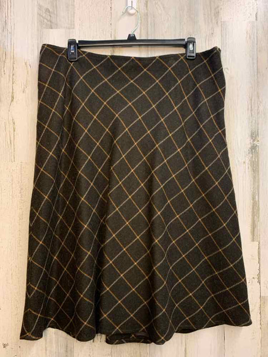 PRE-OWNED LANDS END Dresses and Skirts Size 16 Brown Skirt/SHIN LENGTH