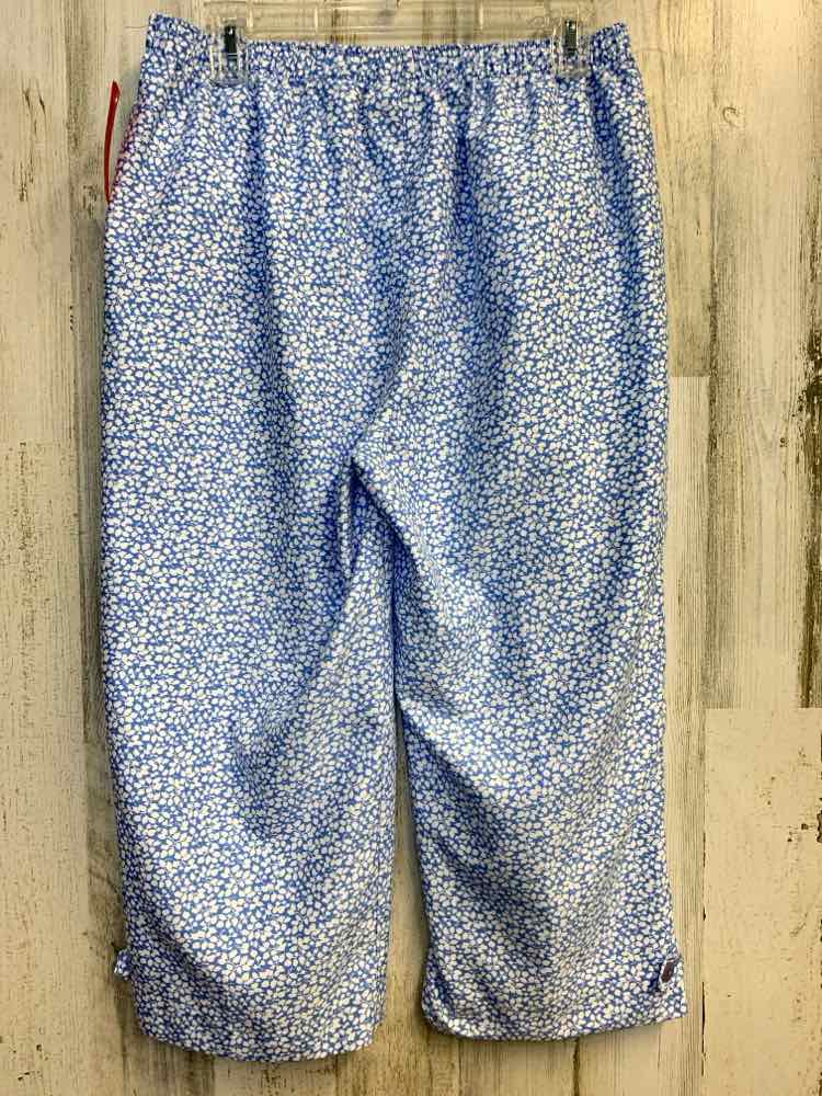PRE-OWNED Size 10 KIM ROGERS BOTTOMS BLU/WHITE Floral CAPRI Pants