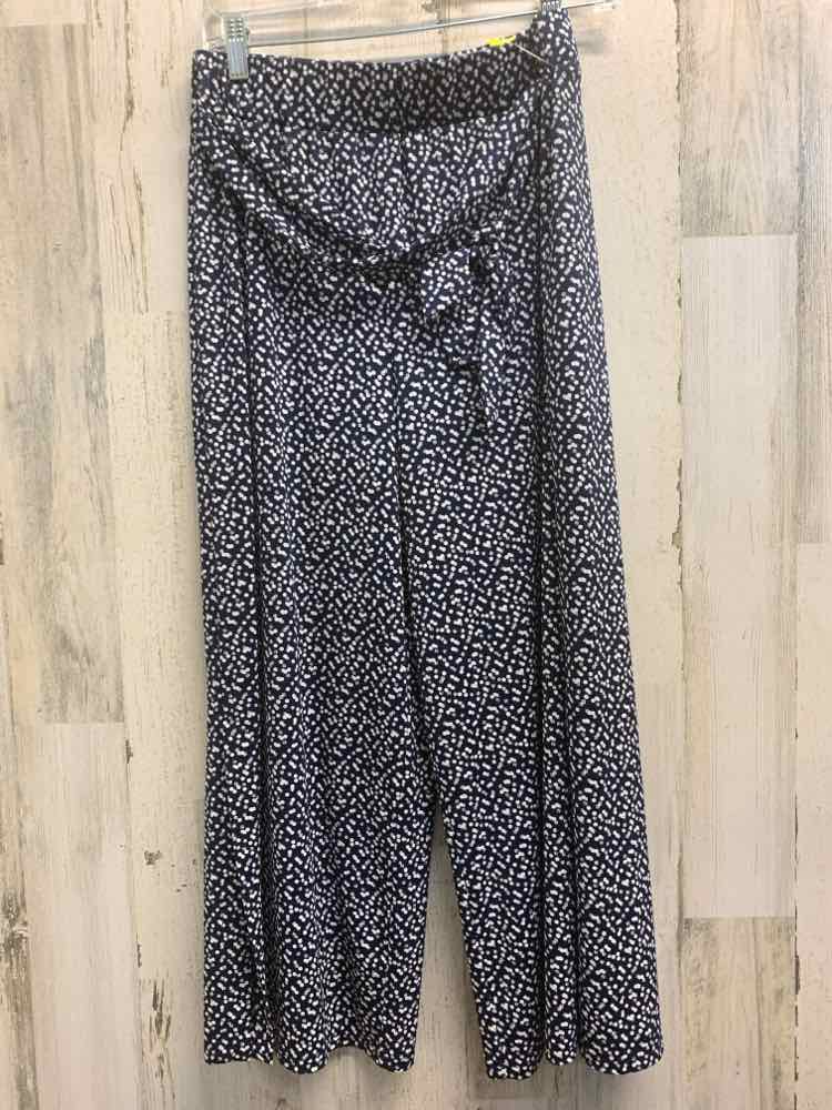 PRE-OWNED Size 2 MARBLE BOTTOMS NAVY/WHITE MINI DOTS FLOWY Pants