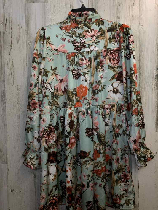 THML Dresses and Skirts Size S MINT/ORG/PINK Floral LONG SLEEVES Dress