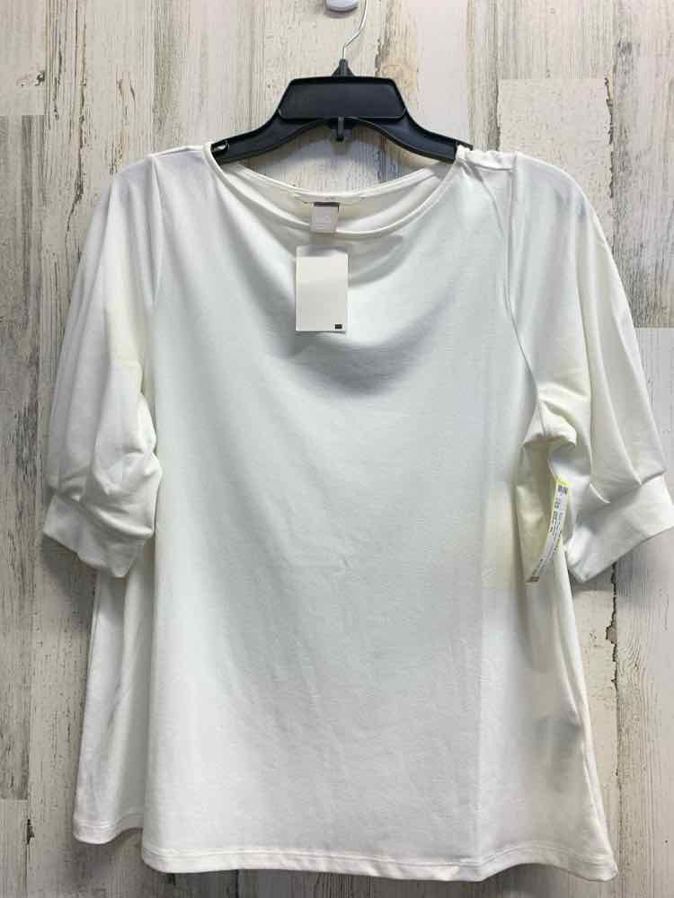 NWT H&M Tops Size M White Solid BELL SLEEVES Blouse