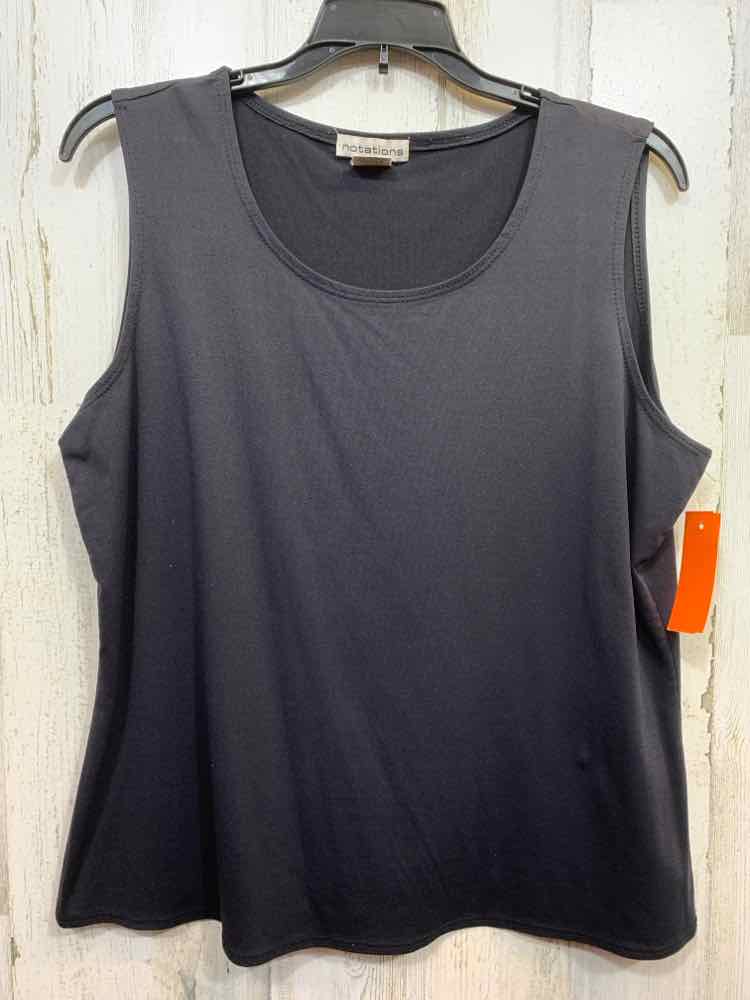 PRE-OWNED NOTATIONS Size L Tops Black SCOOP NECKLINE Tank Top