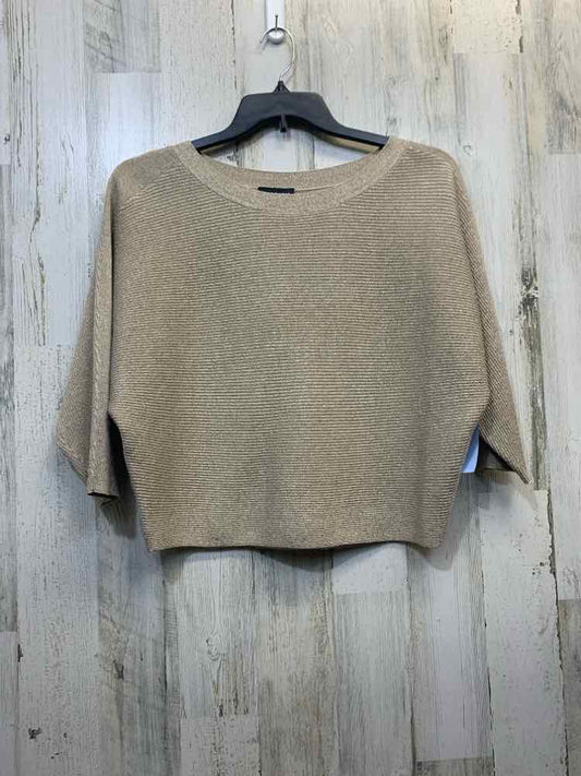 PRE-OWNED I.N STUDIO Tops Size PL Gold 3/4 SLEEVE TOP/CROPPED/ RIBBED W/SCOOP NE
