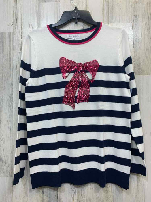 NWT KIM ROGERS Tops Size S WHT/NAVY/PINK Stripe SWEATER Sweater