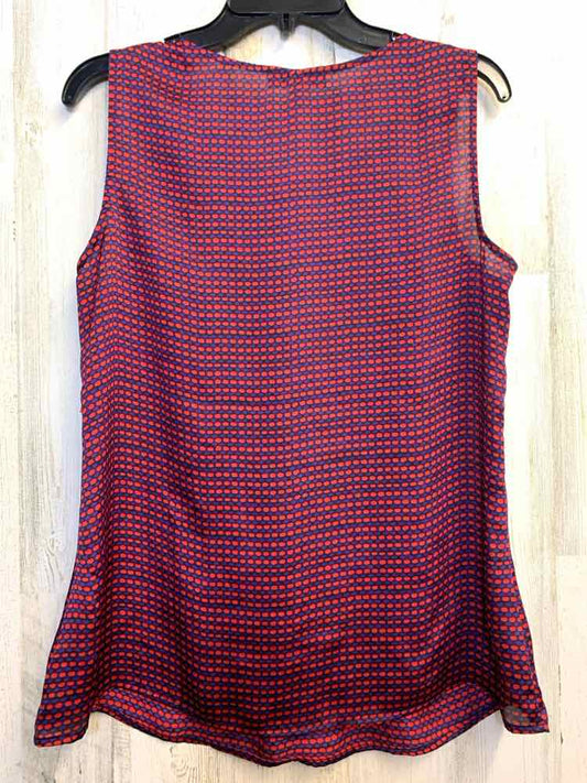 PRE-OWNED COLDWATER CREEK Tops Size M RED/BLK/BLU DOTS SLEEVELESS TOP