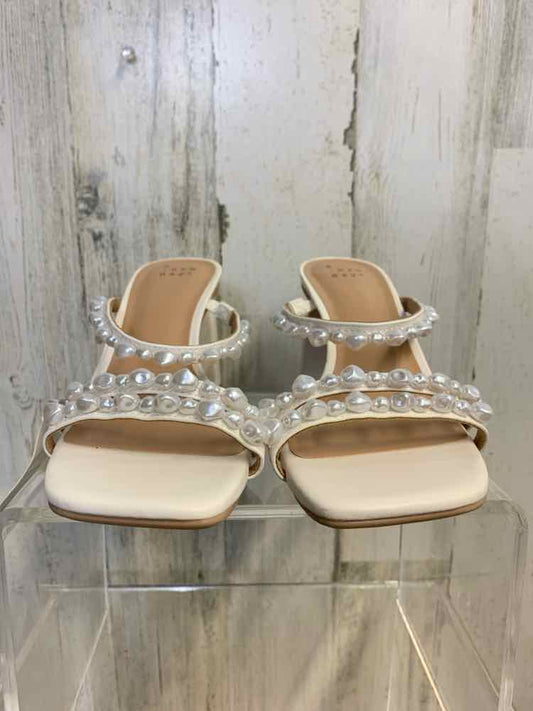 NWT A NEW DAY SHOES Shoe Size 6.5 White Pearl BLOCK HEEL Shoes/WHITE W/ PEARL LI