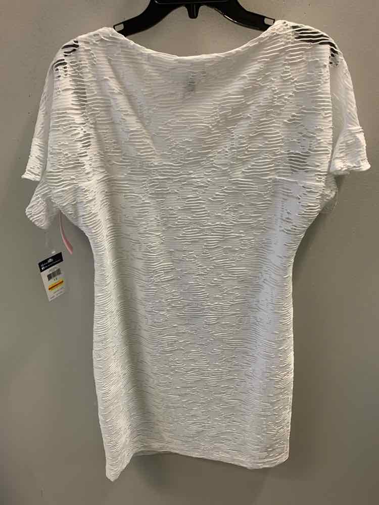 NWT CHAPS Dresses and Skirts Size 12 White RUFFLE SLEEVE TOP