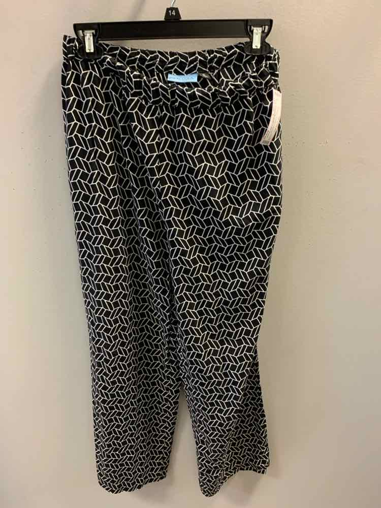 Size S CYNTHIA ROWLEY BOTTOMS BLK/WHT Geometric Pants