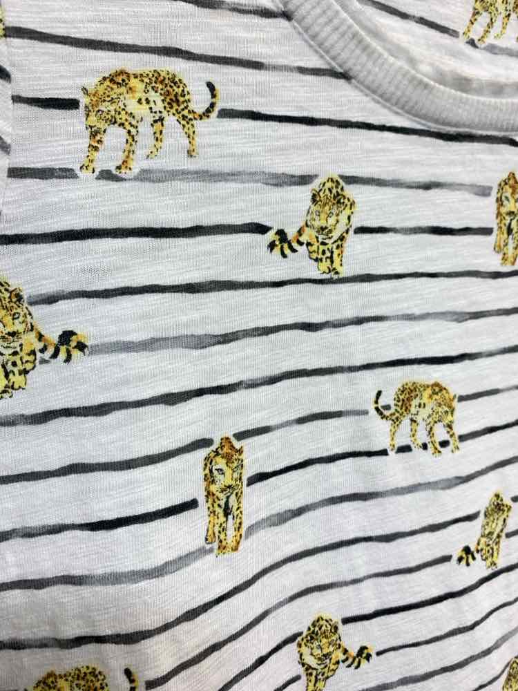 PRE-OWNED CHICO'S/HORIZONTAL STRIPE W/ LEOPARDS TEE