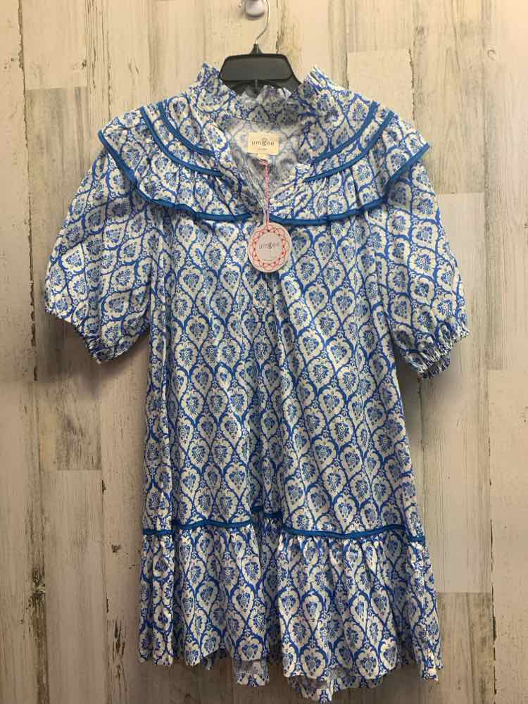 NWT UMGEE Dresses and Skirts Size L WHITE/BLUE MEDALLION SUNDRESS Dress/WHITE/BL