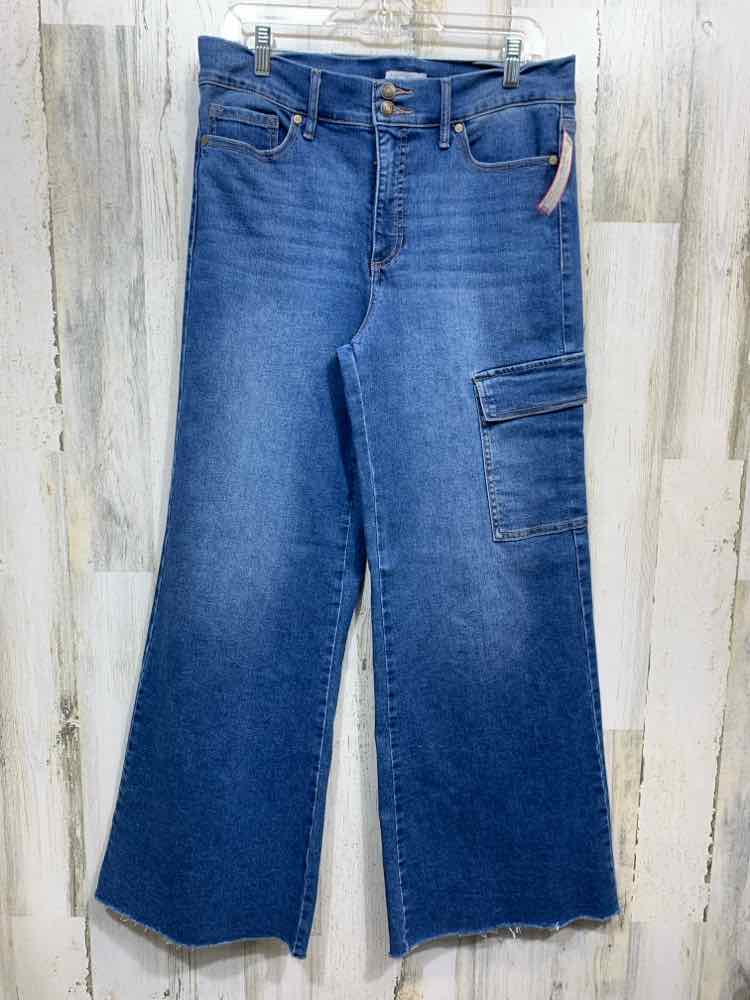 PRE-OWNED SOFIA JEANS Size 10 BOTTOMS WIDE-LEGGED BLUE DENIM SOFIA JEANS