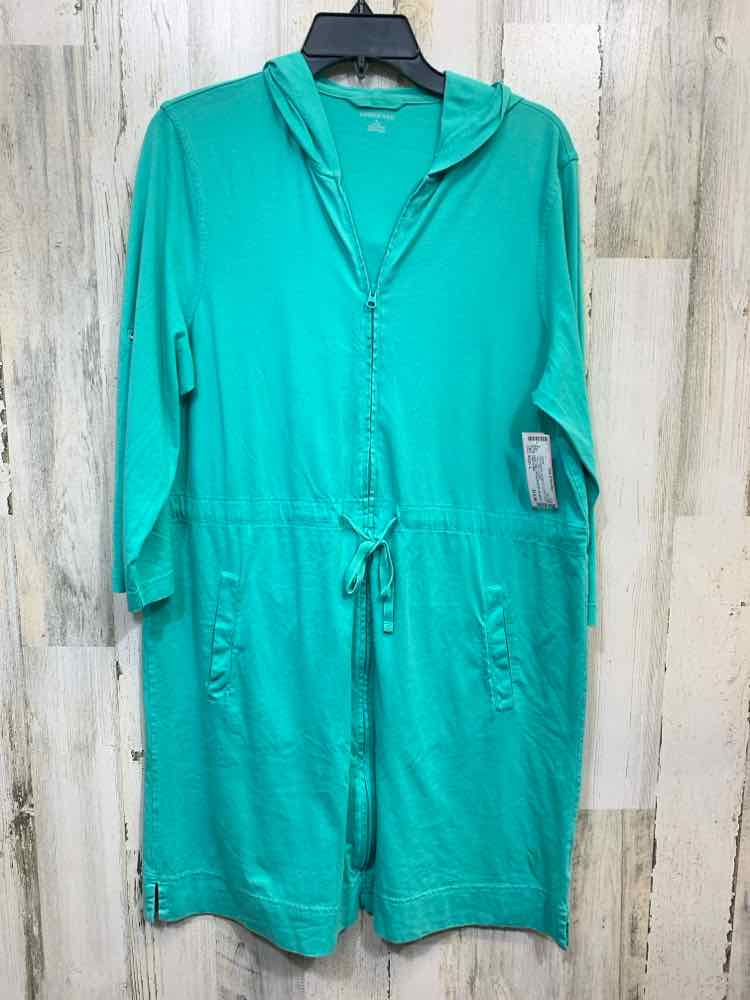 PRE-OWNED LAND & SEA JACKETS / COATS Size L LIGHT TEAL Solid JACKET Jacket/LIGHT