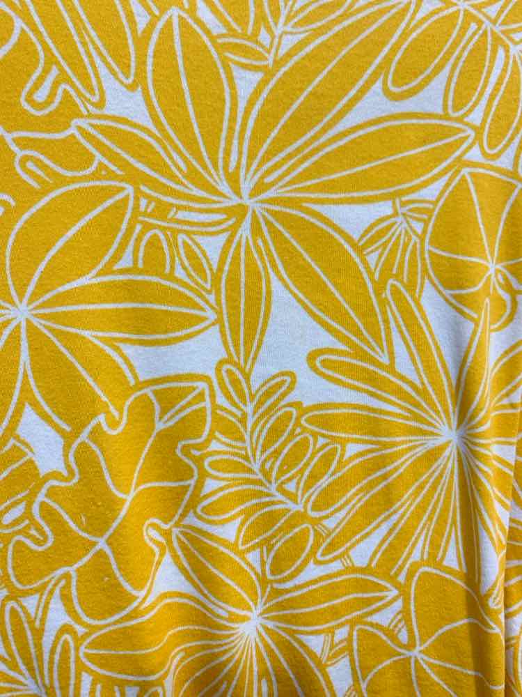 PRE-OWNED KIM ROGERS Tops Size XL yellow/wht Floral Shirt/YELLOW/WHITE FLORAL PA
