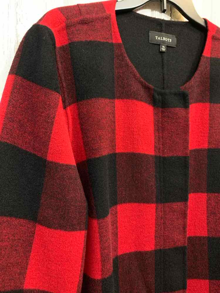 PRE-OWNED TALBOTS JACKETS / COATS Size XL BLK/RED Checkered LONG SLEEVE Jacket