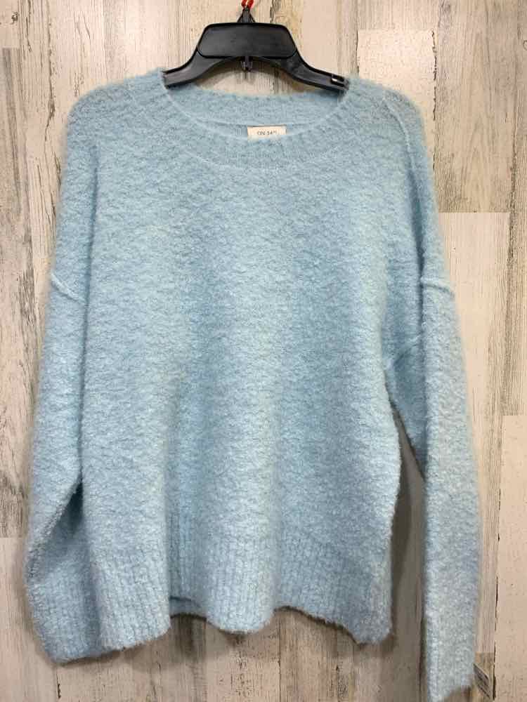 NWT ON 34TH Size L Tops BABY BLUE SHERPA Solid LONGSLEEVE SWEATER