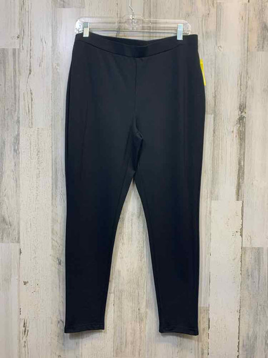 PRE-OWNED Size 2 CHICOS BOTTOMS Black Solid PANTS Pants/CASUAL BLACK STRETCHY WA