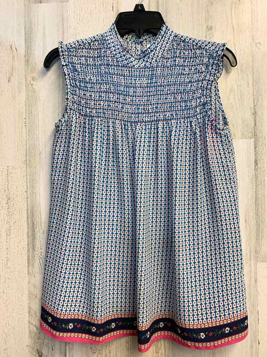 PRE-OWNED MAX STUDIO Tops Size S BLU/RED PATTERN SLEEVELESS TOP