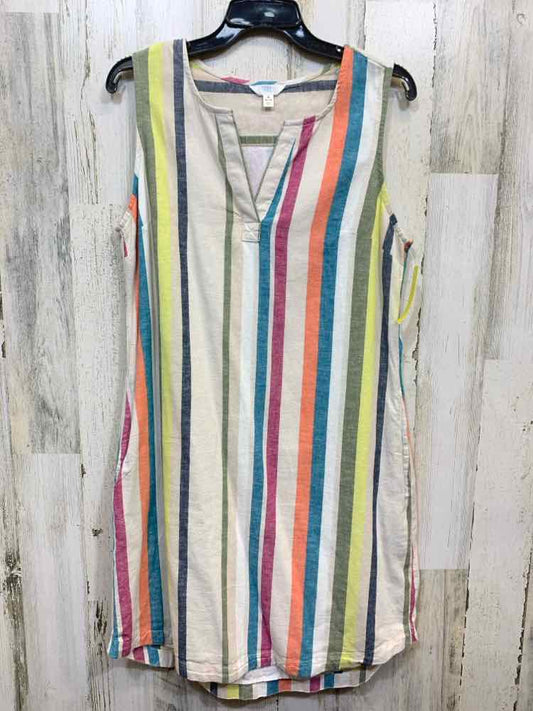 PRE-OWNED TIME AND TRUE Dresses and Skirts Size M Multi-Color Dress/VERTICAL STR