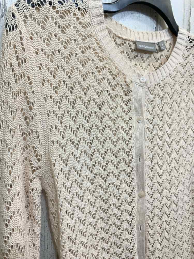 PRE-OWNED CROFT & BARROW Tops Size M NUDE Cardigan