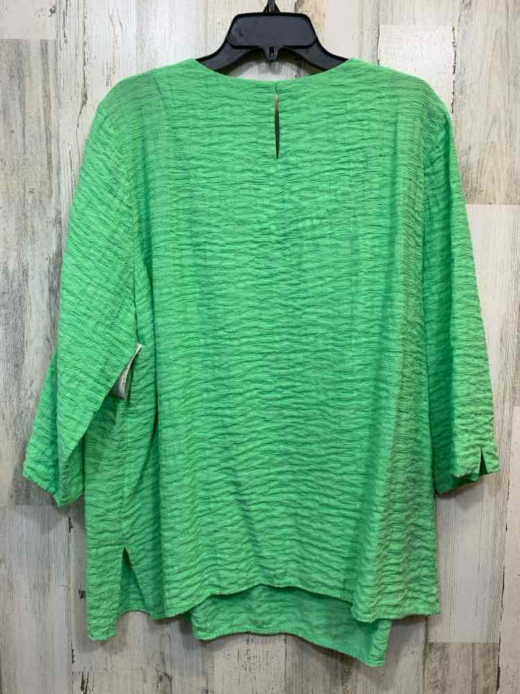 PRE-OWNED ALFRED DUNNER PLUS SIZES Size 2X Green 3/4 SLEEVE Blouse