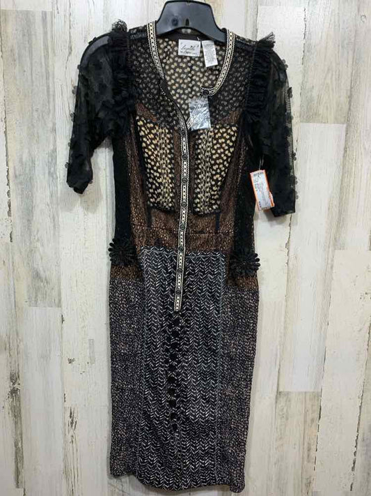 PRE-OWNED BEGUILE Dresses and Skirts Size 0 Black ABSTRACT SHORT SLEEVES Dress