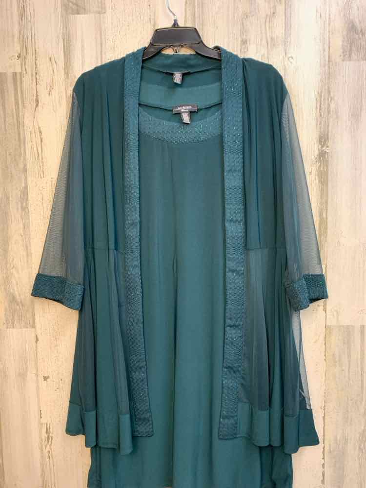 R&M RICHARDS PLUS SIZES Size 20W Forest Green 2PC 2 PC Dress