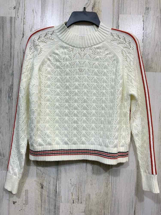 PRE-OWNED VIGOSS Size M  Cream CHEVRON LONG SLEEVE CHEVRON VARSITY KNIT  SWEATER