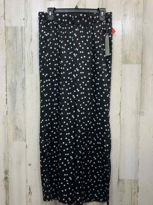 NWT Size S NINE.EIGHT BOTTOMS BLK/WHT Polka Dot STRAIGHT Pants