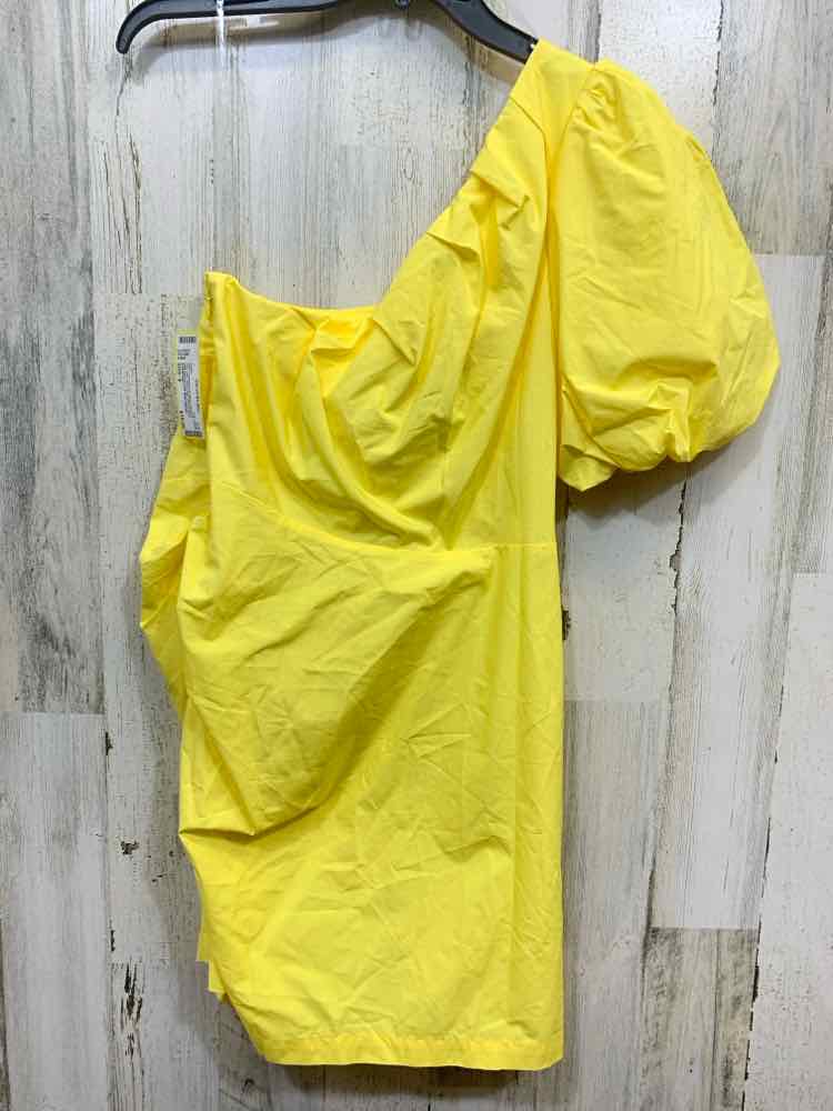 NWT A NEW DAY Dresses and Skirts Size 8 BRIGHT YELLOW Solid ONE SHOULDER Dress/O