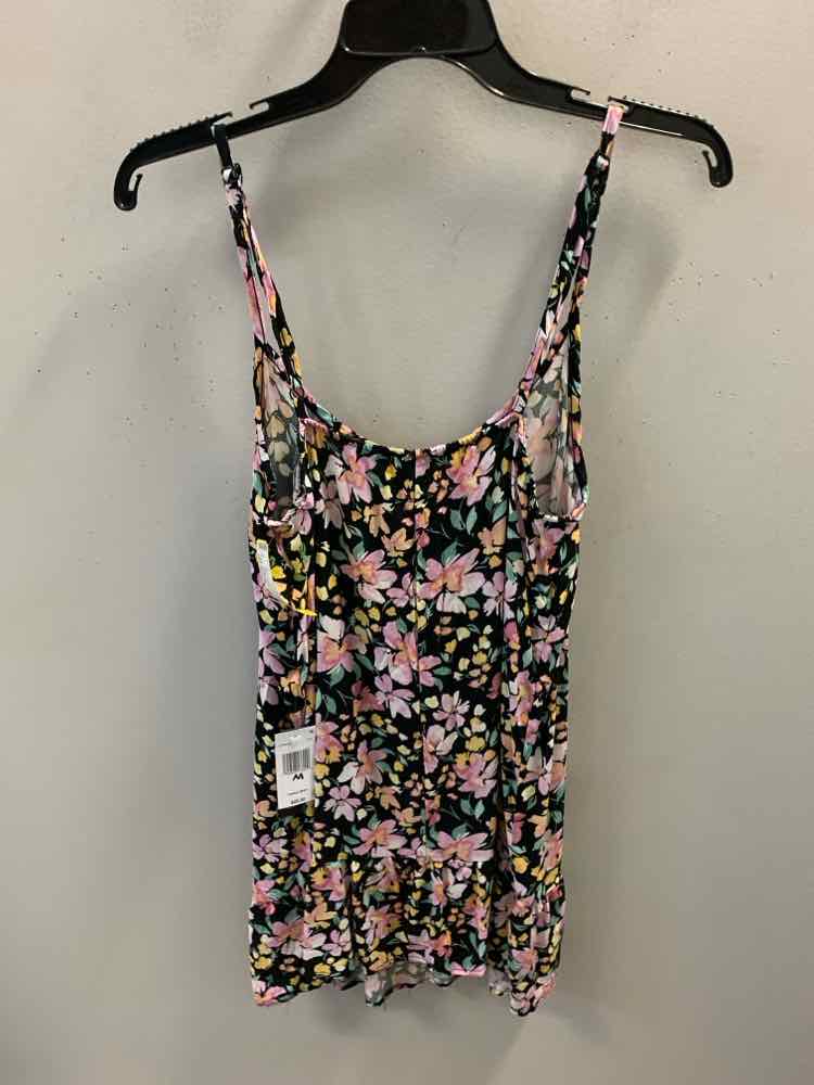 NWT AS U WISH Dresses and Skirts Size M BLK/PNK/YEL Floral Dress