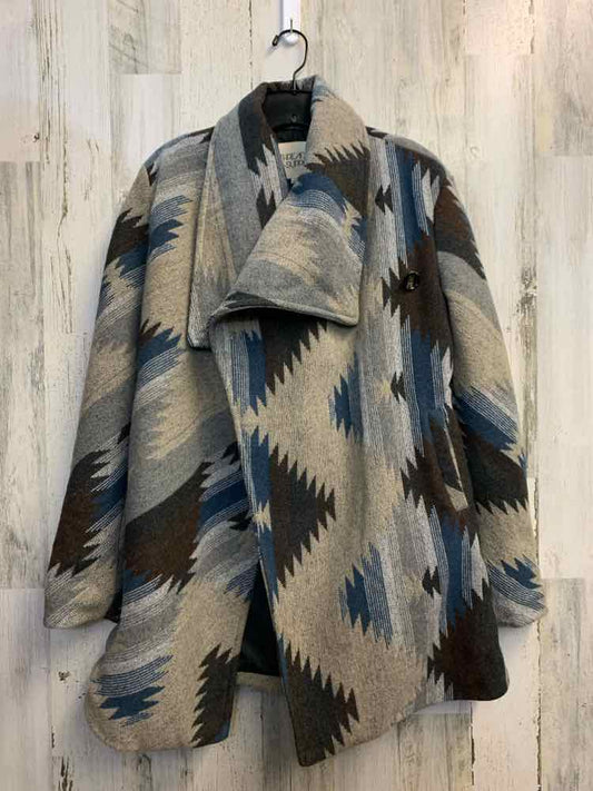THREAD SUPPLY Tops Size L GRAY/BLU SOUTHWESTERN JACKET Jacket