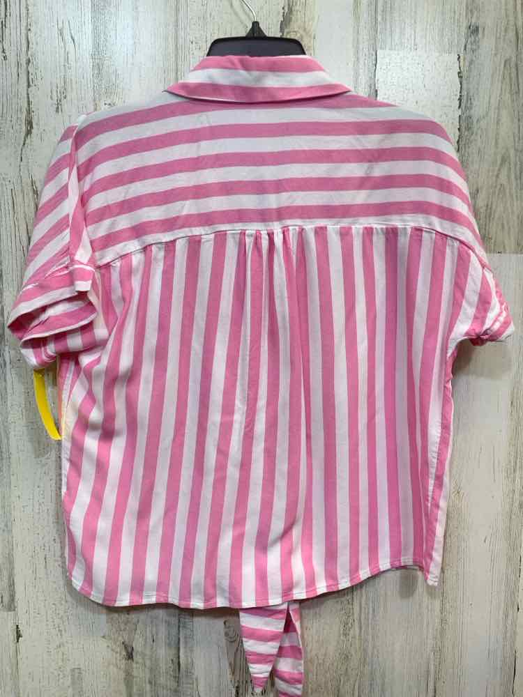 PRE-OWNED BEACHLUNCHLOUNGE Tops Size S PINK/WHITE VERTICAL STRIPES Shirt/PINK/WH